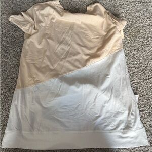 SHEIN Beige and White Colorblock Top